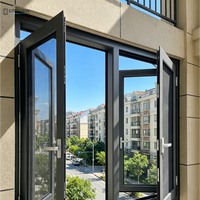 Fenêtres et portes en aluminium à rupture de pont thermique, à verre Low-E, résistantes aux intempéries, à économie d'énergie, pour maison