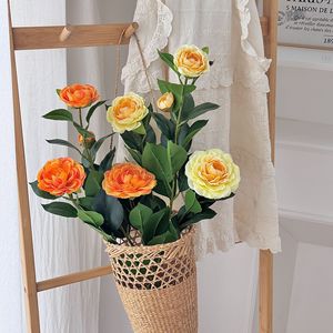 Branche de camélia artificielle Yasunobu, fleur en soie, branche unique, pour décoration de maison et de mariage - Product Image 3