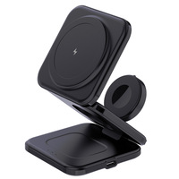 Chargeur sans fil compact pliable magnétique, écologique, en ABS, compatible avec les écouteurs Apple, la montre, multifonctionnel, rapide