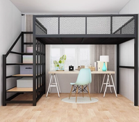 Lit superposé moderne en métal industriel écologique avec bureau intégré pour dortoirs, appartements et hôtels (vente en gros)