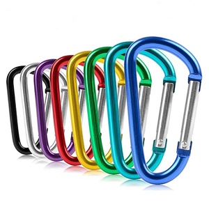 Carabiner Mendaki Bentuk D Aluminium, Karabiner Memanjat 6Cm, Klip Carabiner untuk Kunci