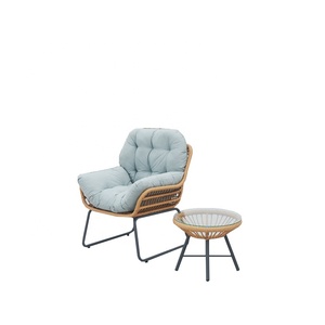 Conjunto de Muebles de Jardín para Balcón, de Mimbre, con Cojines, para Descanso y Relajación al Aire Libre - Product Image 6