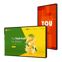 Écran publicitaire Android ultra-fin de 43 pouces, écran LCD mural vertical pour affichage numérique en intérieur, écran tactile avec animation