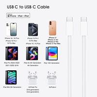Cable de Carga Rápida USB C a USB C de 1M 1.5M 2M PD20W con Trenzado de Nailon (para Teléfonos Móviles)