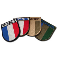 Écusson Brodé Drapeau National Français avec Bande Auto-Agrippante, Décoration Personnalisée pour Vêtements, Patch en Tissu à Coudre - Drapeaux Nationaux Européens