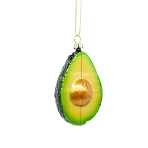 Vrolijke Ontwerp Groothandel Groen Fruit Xmas Bal Snuisterij 3d Decoratie Vakantie Thuis Avocado Wester Kerst Ornament Beste Verkoper