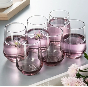 Bicchieri da Vino Senza Stelo con Fondo Colorato, <span class=keywords><strong>Bicchierini</strong></span> da Shot, Bicchieri a Forma di Uovo Senza Piombo, Bicchieri Highball 370/390ml - Product Image 4