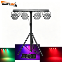 Système d'éclairage DJ Marslite, système d'éclairage DJ portable, kit d'éclairage LED Par, lumière RGB 4 Par, barre de lumière DJ Gig 2 pour DJ Disco