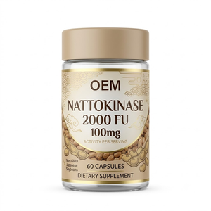 Capsules de Nattokinase OEM ODM GMP Halal 60 unités 2000 FU par portion Extrait 100 mg Sans OGM - Product Image 1