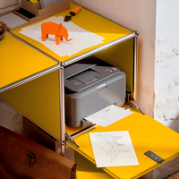 Escritorio Modular de Acero Inoxidable con Gran Capacidad de Almacenamiento, Gabinete Metálico, Escritorio para Estudio, Escritorio para Computadora, Muebles para Dormitorio y Oficina en Casa