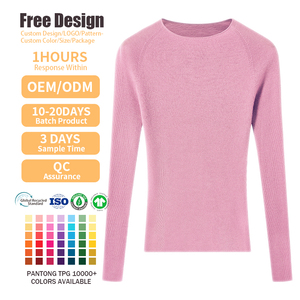Pull-over en cachemire 100% léger à col rond et manches longues, confortable, pour femmes, vente en gros - Product Image 2