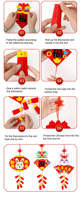 Ornement suspendu DIY en papier pour le Nouvel An chinois (poisson, dragon, lion) pour enfants de 5 à 7 ans - Promotion