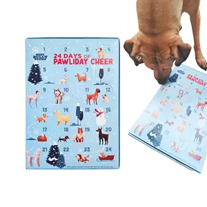 Pet Gift Box Plastic Free Eco-friendly Premium Themed Friendly Packaging Empty Dog Cookie Advent Calendar