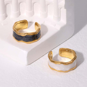 Anillos de Acero Inoxidable para Hombre que No se Decoloran a Prueba de Agua con Apertura para Dedo Índice y Goteo de Aceite Accesorios de Moda para Mujer al por Mayor - Product Image 2