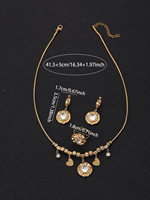 Parure de bijoux en acier inoxydable 316L plaqué or PVD 18 carats, anti-ternissement, avec zircon, pour mariages et fiançailles, comprenant un collier