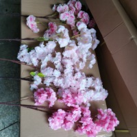 Ranting Bunga Sakura Buatan Realistis, Bunga Plastik Buatan Tangan untuk Pernikahan, Hari Valentine, Hotel