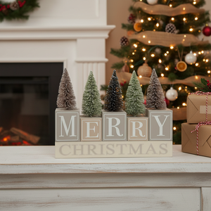 Decorazioni Natalizie Rustiche in Legno per la Casa, Albero di Natale Vintage da Tavolo, Stile Fattoria - Product Image 3