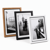 Set Bingkai Foto Kayu Grosir dengan Double Mat 5x7 8x10 11x14 16x20 A4 Bingkai Foto Hitam Oak Putih Pasokan Pabrik [MOQ]