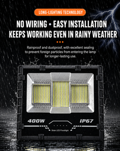 YIHAN 40W Solar LED <b>Flood</b> <b>Lights</b> 6000K Remote Control ABS/Plastic Body CE Certified IP66 Ra80 2500lm 1-Year Warranty Garden - Product Image 1