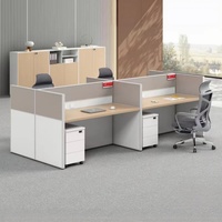 Poste de travail modulaire en forme de L avec cloison haute pour 2, 4 ou 6 personnes – Bureau de personnel avec écran de séparation