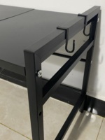 Étagère de rangement noire autoportante pour four à micro-ondes, supports de rangement multifonctionnels pour la cuisine, les îlots de cuisine, les chariots