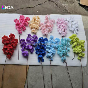 LEDA <b>Red</b> Cherry Blossoms <b>Silk</b> Artificial Flower Tree for Wedding Valentine's Day & Birthday Events-Durable Centerpiece - Product Image 4