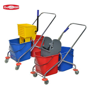 Chariot de nettoyage pliable en plastique PP de 81 L <span class=keywords><strong>grande</strong></span> capacité, écologique, pour l'entretien hôtelier, avec <span class=keywords><strong>essoreuse</strong></span> intégrée - Product Image 3