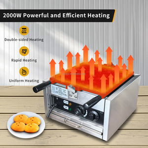 Commerciële 2000W bolvormige wafelmachine voor gevulde kaaswafels en eivormige wafels met lachende eieren, met antiaanbaklaag. - Product Image 2