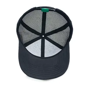 Custom RPET Recycle Material Baseball Trucker Cap 6 Panel Hat White Snapback Caps