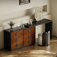 Coiffeuse de style américain avec 6 tiroirs, vente en gros d'usine, bureau de maquillage extensible avec miroir et éclairage