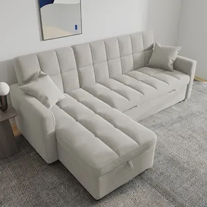 Sofá-cama conversível em forma de L para escritório, sofá-cama dobrável, sofá-cama moderno e familiar