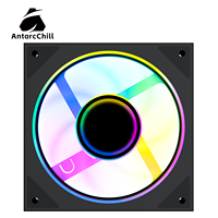 Ventilador AntarcChill de 120 mm, Negro, RGB, con Rodamiento Fluido, Almohadilla de Goma para Absorción de Impactos, Bajo Ruido, para Radiador de PC, Caja de Ordenador, CPU
