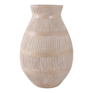 Vase à fleurs en céramique décoratif en terre cuite texturée pour salon, idéal pour fleurs fraîches ou herbe de la pampa - Product Image 1