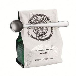 Custom Logo Coffee Scoop Clip 304 Stainless Steel <b>Measuring</b> <b>Spoon</b> Bag Sealer for Promotional Events - Product Image 3