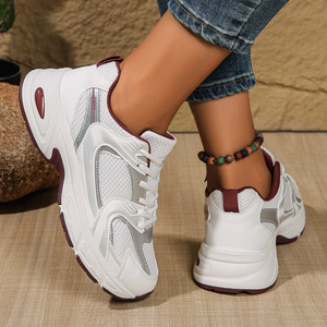 Nuevas zapatillas de plataforma con cordones y malla transpirable para mujer, zapatos informales para exteriores, talla US 10 11 - Product Image 5