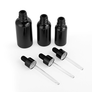 Botella de Vidrio Ámbar Esmerilado Tipo Calabash de 3ml, 5ml, 10ml, 15ml, 30ml, 50ml, 100ml con Gotero y Tapa Negra para Aceites Esenciales - Product Image 3