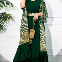 Robe musulmane Femme Abaya Kaftan Caftan Marocain Ramadan 2024 Robe Loose Ladies Plus Size Womens Clothing Two Piece Abaya Set