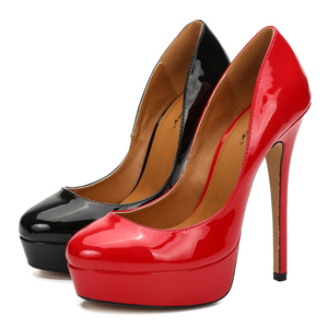 Zapatos de tacón fino de 16 cm con punta para fiesta, plataforma baja, estilo stripper, para pole dance, talla grande, rojos, sexys, para discoteca, fetiche - Product Image 1