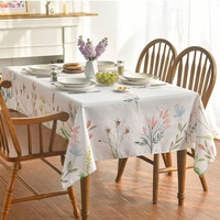 Nappe d'intérieur printemps/été à fleurs anti-éclaboussures, nappe à fleurs résistante aux plis pour tables rectangulaires, pique-nique ou fêtes