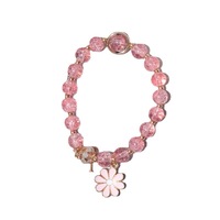 Nouveau Bracelet Unisexe en Verre Tressé à la Main, Motif Fleur de Marguerite Colorée, Pierres Naturelles, Cristal Fraise, Style Ins, Cadeau d'Été