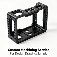 Pièces de stabilisateur de cardan de drone usinées sur mesure par CNC 5 axes, boîtier en alliage d'aluminium fraisé, support de cage de caméra réglable