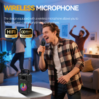 SING-E Mini haut-parleur BT portable extérieur de 4 pouces Système de basses TWS avec micro intégré Ensemble de karaoké adapté