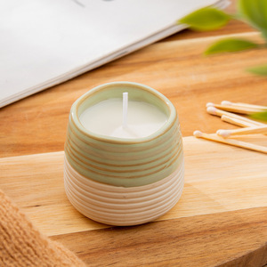 Vaso de cerámica personalizado para velas, contenedor redondo vacío para velas aromáticas, uso como regalo DB2802 - Product Image 1