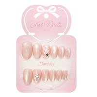 Ongles press-on de luxe faits main, incrustés de strass et de diamants, forme amande, application complète pour les fêtes et le quotidien