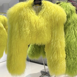 <span class=keywords><strong>Cappotto</strong></span> da Donna Corto in <span class=keywords><strong>Pelliccia</strong></span> di Pecora Grigia con <span class=keywords><strong>Pelliccia</strong></span> Mongola all'Ingrosso in Vera <span class=keywords><strong>Pelliccia</strong></span> d'Agnello - Product Image 2