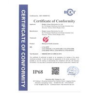 Connecteur étanche RJ45 LIYUAN LY-KJ-AP37-S6 Cat6 femelle 8 broches, contact en laiton, 125V 1.5A, IP67 IP68, boîtier en nylon, coupleur en ligne