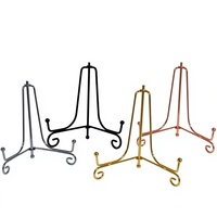 Présentoir pliable en métal pour assiettes, chevalet de présentation à motif défilant, support pour cadres photo, décoration de table pour la maison, présentoir pour objets de collection