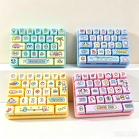 Jouet sensoriel anti-stress portable à 26 boutons imprimé aliments de dessin animé, clavier à presser, pour garçons et filles, idéal pour les fêtes