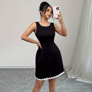 Dames Zomerjurk Met Veters A-Lijn Hals Lichtgewicht Polyester Machinewasbaar Romantisch Elegant Casual Hoge Taille - Product Image 5