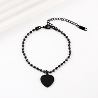 Bracelet chaîne avec pendentif cœur Ywyougang, bracelet chaîne en métal 4 couleurs avec breloque cœur pour gravure laser personnalisée, cadeau de bijoux